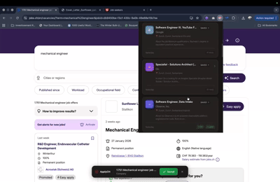 Job application tracking dashboard