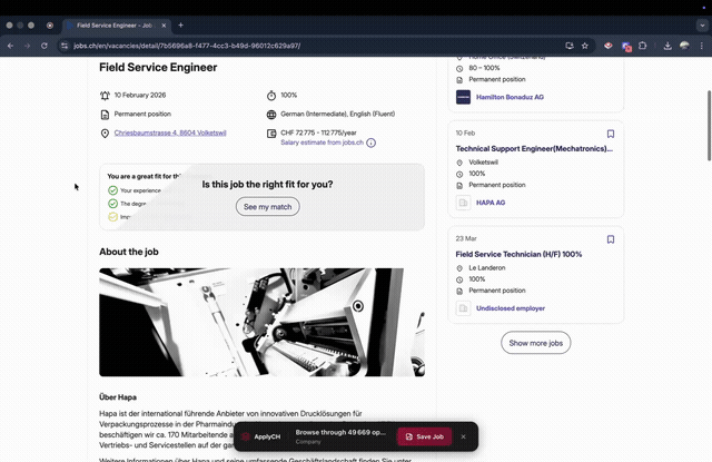 Job scraping from jobs.ch